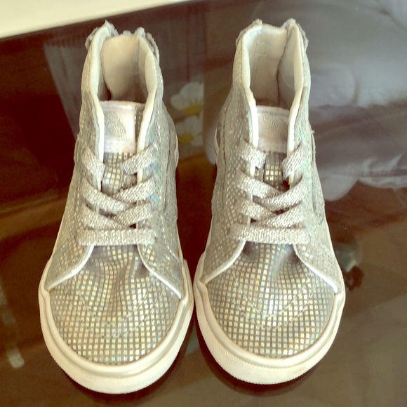 Silver Sparkle Baby VANS 6.5 - Picture 1 of 4